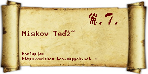 Miskov Teó névjegykártya
